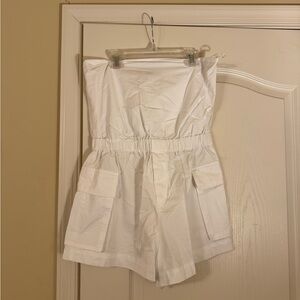 Zara Strapless White Romper